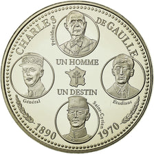 Francia, medaglia, Vème République, Charles De Gaulle, FDC, Copper Plated