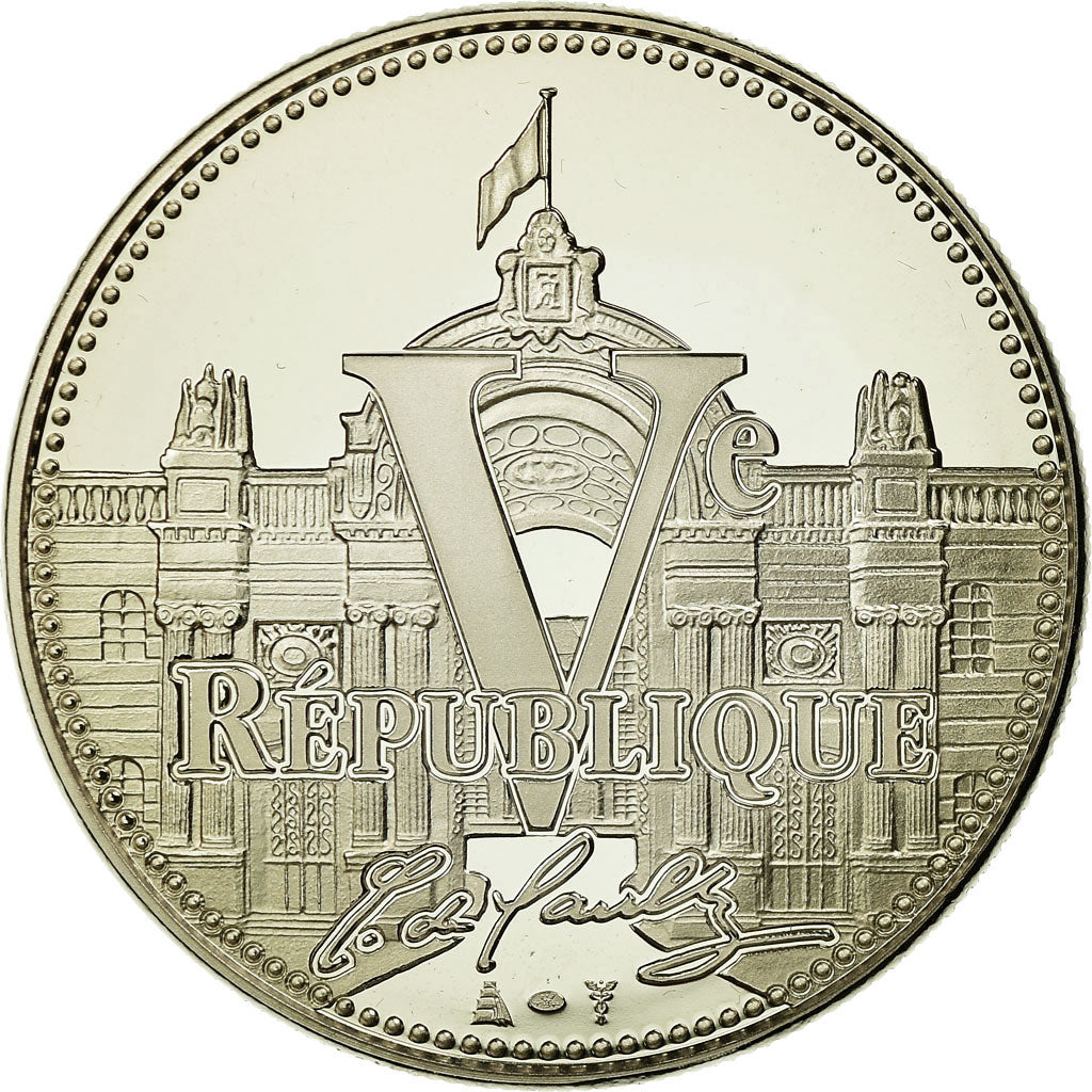 Francia, medaglia, Vème République, Charles De Gaulle, FDC, Copper Plated