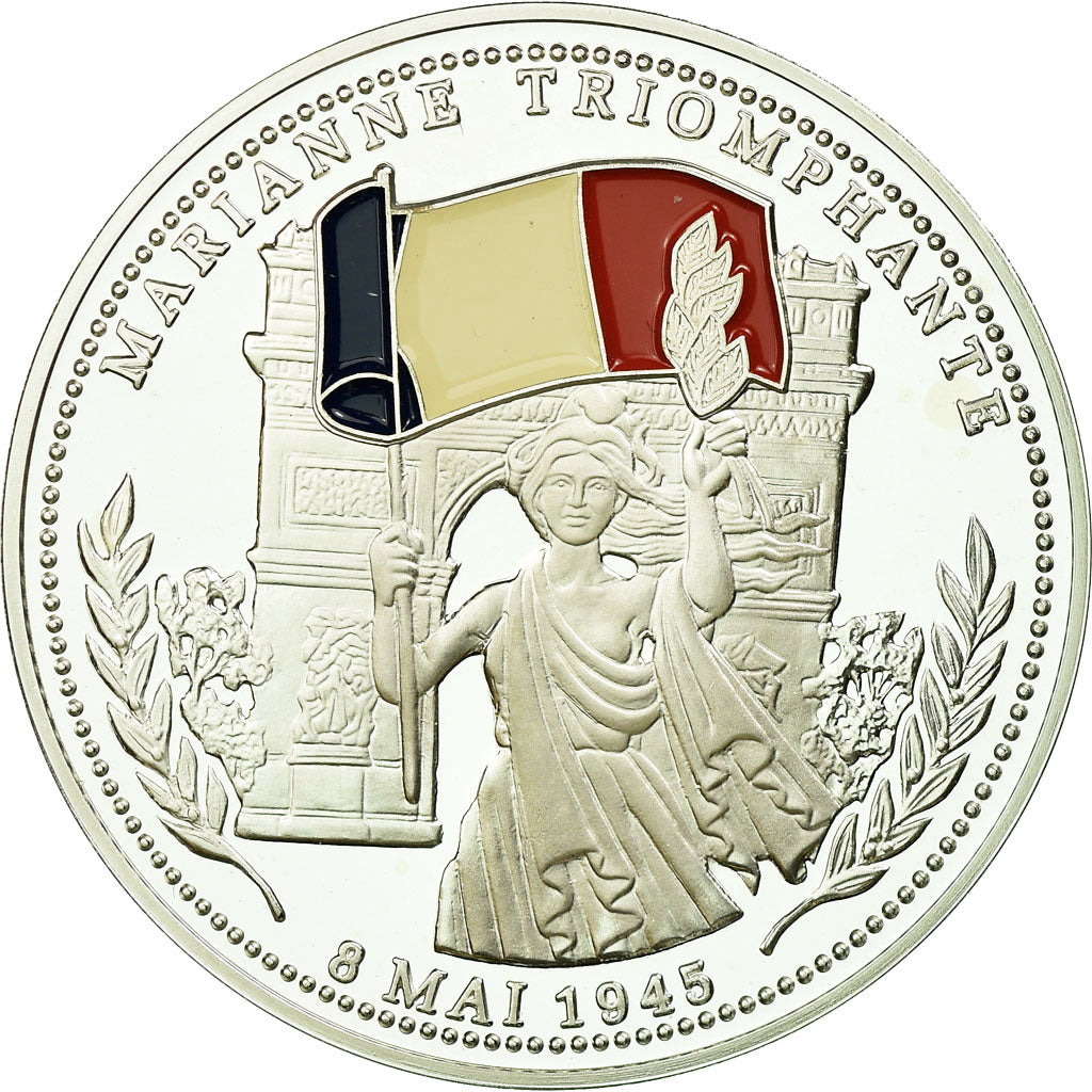 France, Medal, Seconde Guerre Mondiale, Marianne Triomphante, MS(65-70), Silver