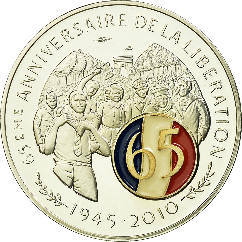 France, Medal, 65ème Anniversaire de la Libération, MS(65-70), Silver
