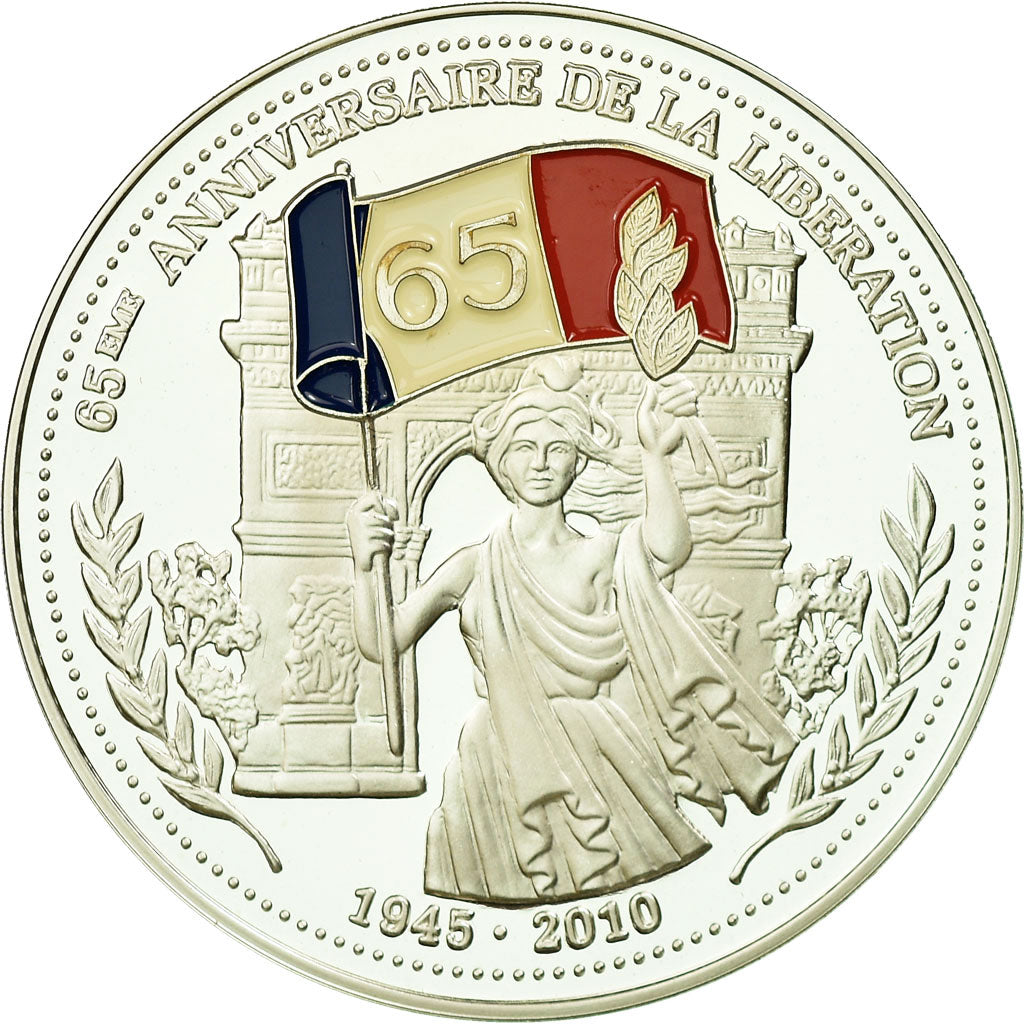 France, Medal, 65ème Anniversaire de la Libération, MS(65-70), Silver
