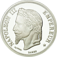 France, Médaille, Reproduction de la 5 Francs Napoléon III 1867, FDC, Argent