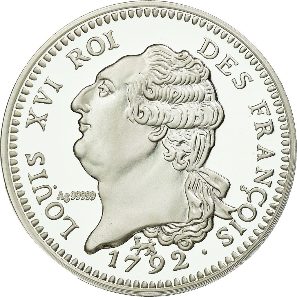 Francja, Medal, Reproduction du Louis d'Or au Génie 1792, MS(65-70), Srebro