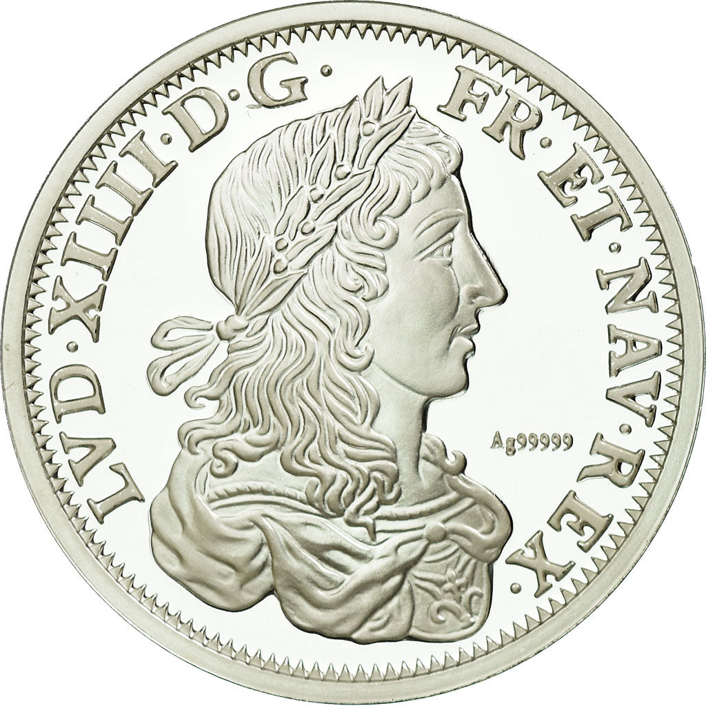 France, Médaille, Reproduction du Lis d'Argent 1656 Paris, Louis XIV, FDC