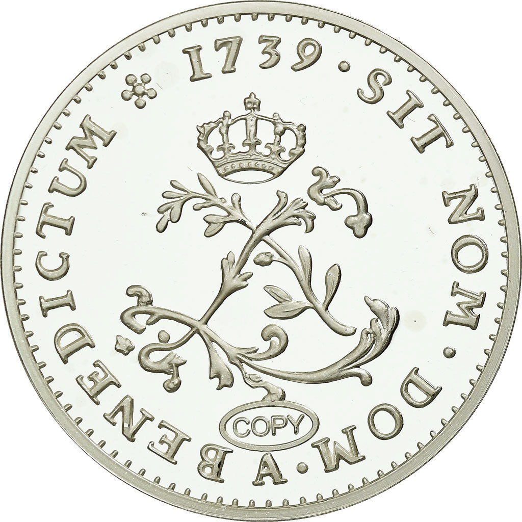 França, Medal, Reproduction du Double Sol 1739, Louis XV, MS(65-70), Prata