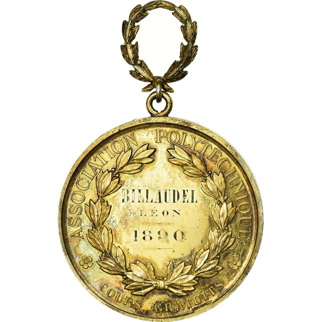 Frankrijk, Medaille, Association Polytechnique, Cours Gratuits, 1890, UNC-