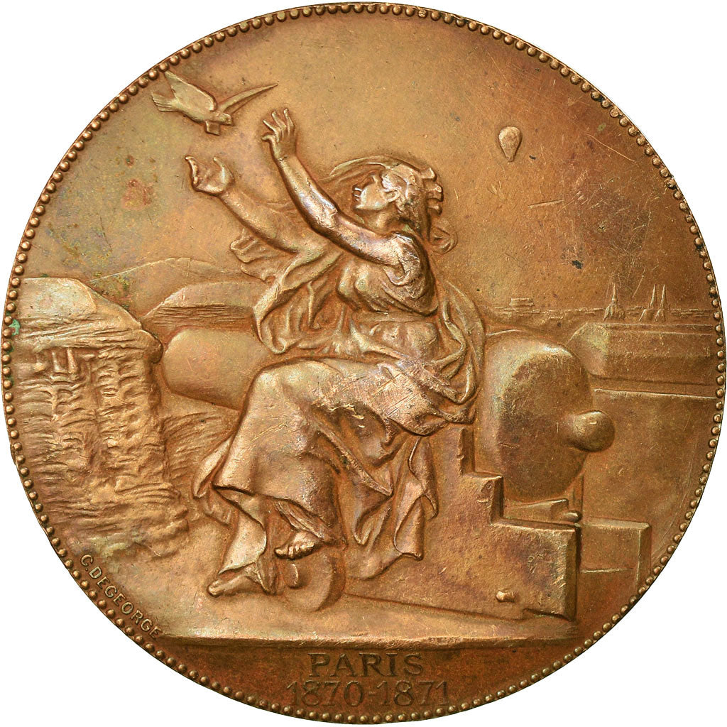 France, Medal, Ministère de la Guerre, Communications aériennes, 1870-1871