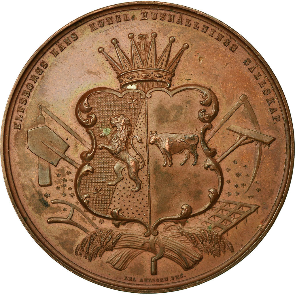 Sweden, Medal, Agriculture, Prisbelöning, Ahlborn, AU(50-53), Copper