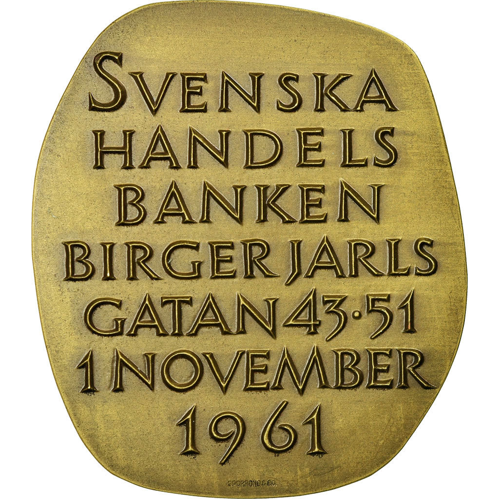 Suède, Médaille, Svenska Handels Banken Birger Jarls Gatan, 1961, SPL, Bronze