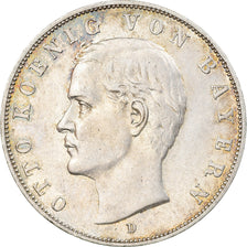 Coin, German States, BAVARIA, Otto, 3 Mark, 1912, Munich, AU(50-53), Silver