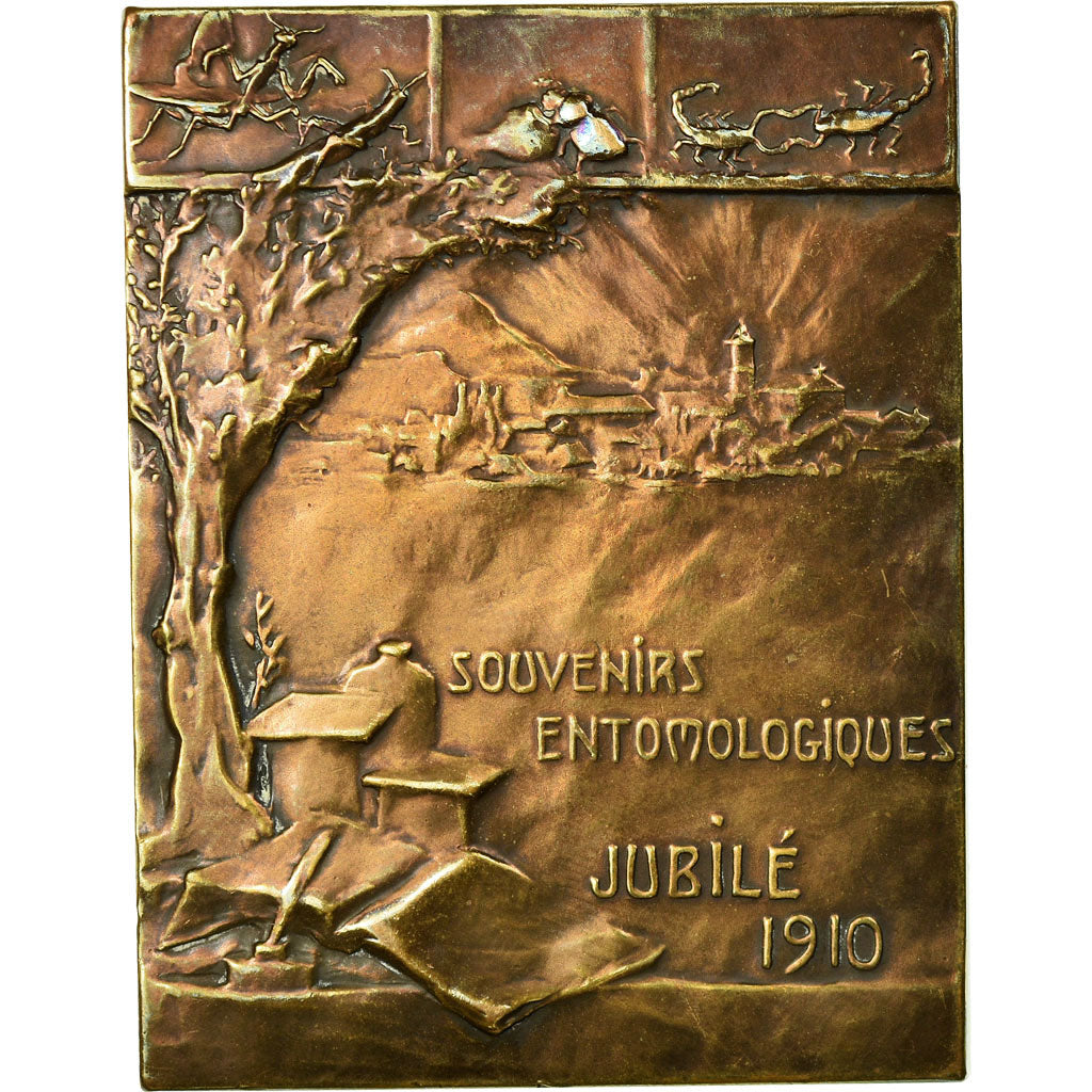 France, Medal, J.H Fabre, Nauraliste, Jubilé, 1910, Sicard, AU(50-53), Bronze