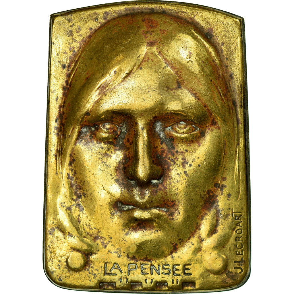 Belgium, Medal, La Pensée, Arts & Culture, 1909, Lecroart, VF(30-35), Bronze