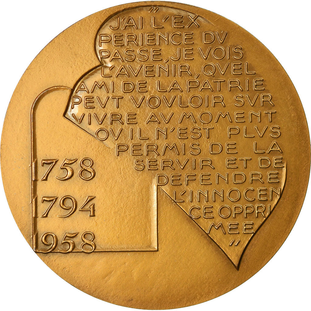 France, Medal, Révolution Française, Robespierre, 1958, Simon, MS(60-62)