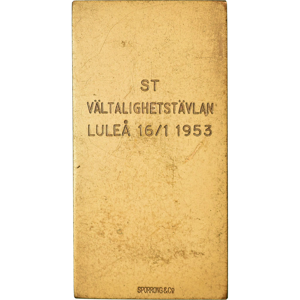Suède, Médaille, Stockholms-Tidningens Minnesplakett, 1953, SUP+, Bronze