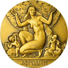 França, Medal, Art Déco, La Déesse Aphrodite, Delannoy, AU(55-58), Bronze