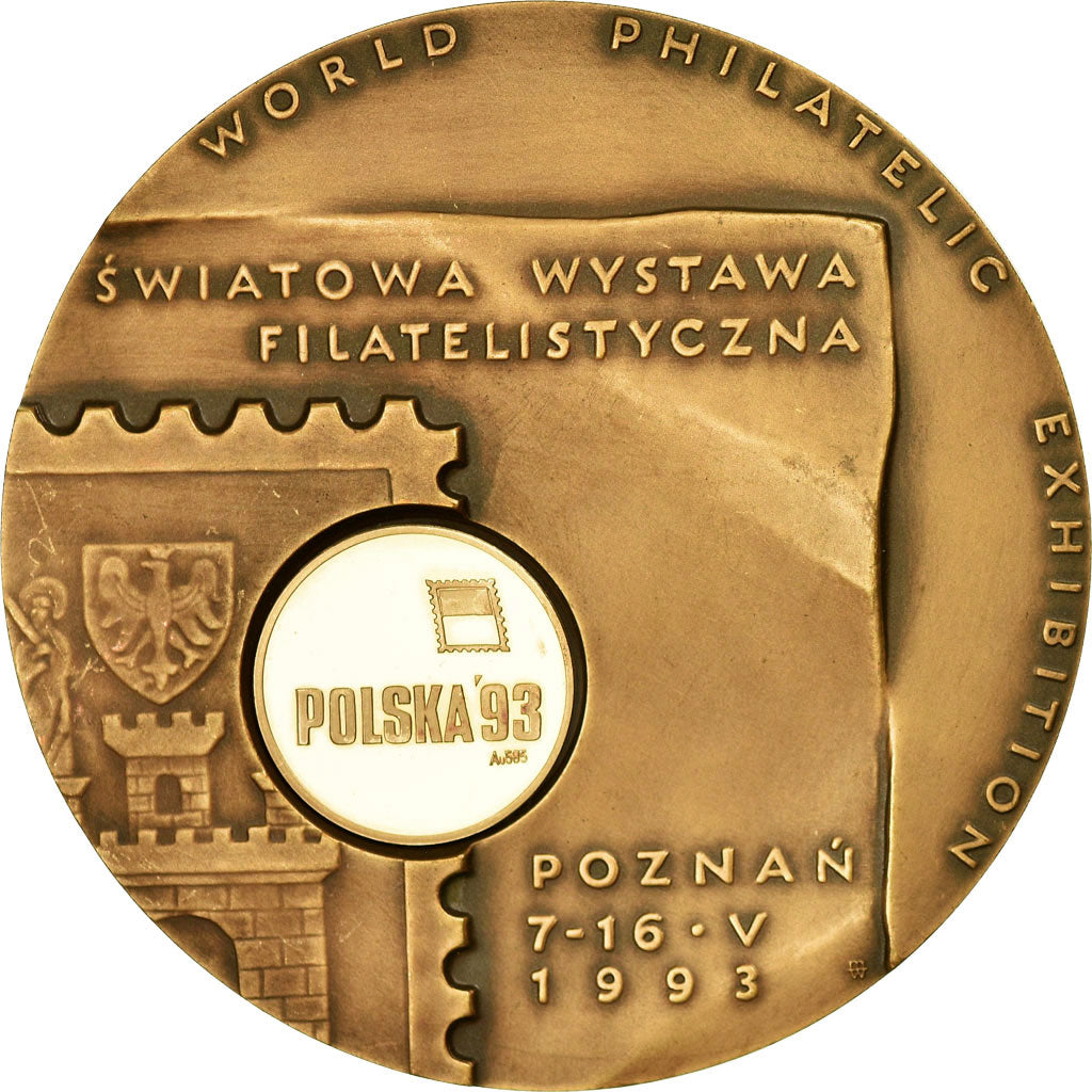 Poland, Medal, World Philatelic Exhibition, Poznan, 1993, MS(63), Bronze