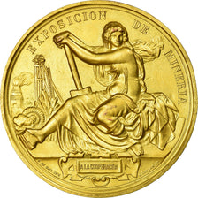 España, medalla, Exposicion de Mineria, 1883, Sellan, EBC, Bronce dorado