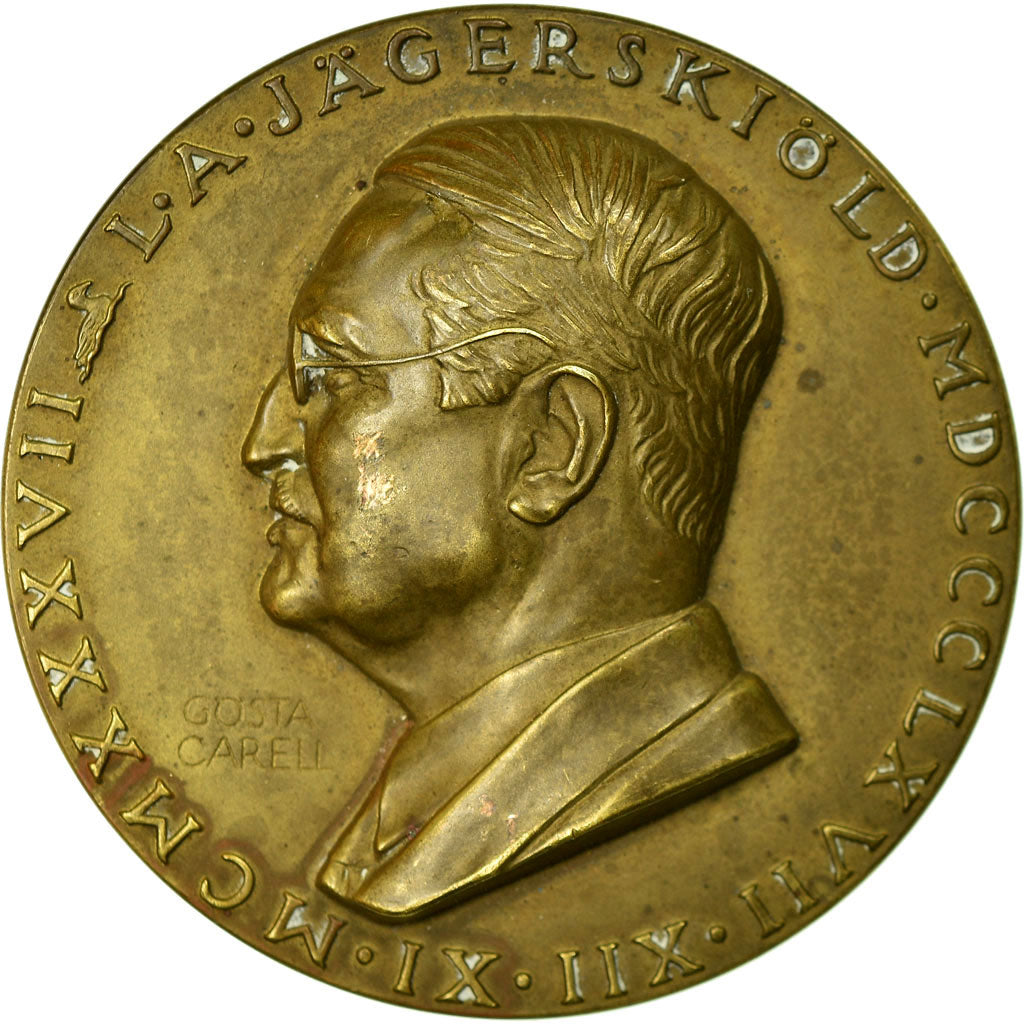 Suecia, medalla, L.A.Jägerskiöld, 1937, Gösta Carell, EBC, Bronce