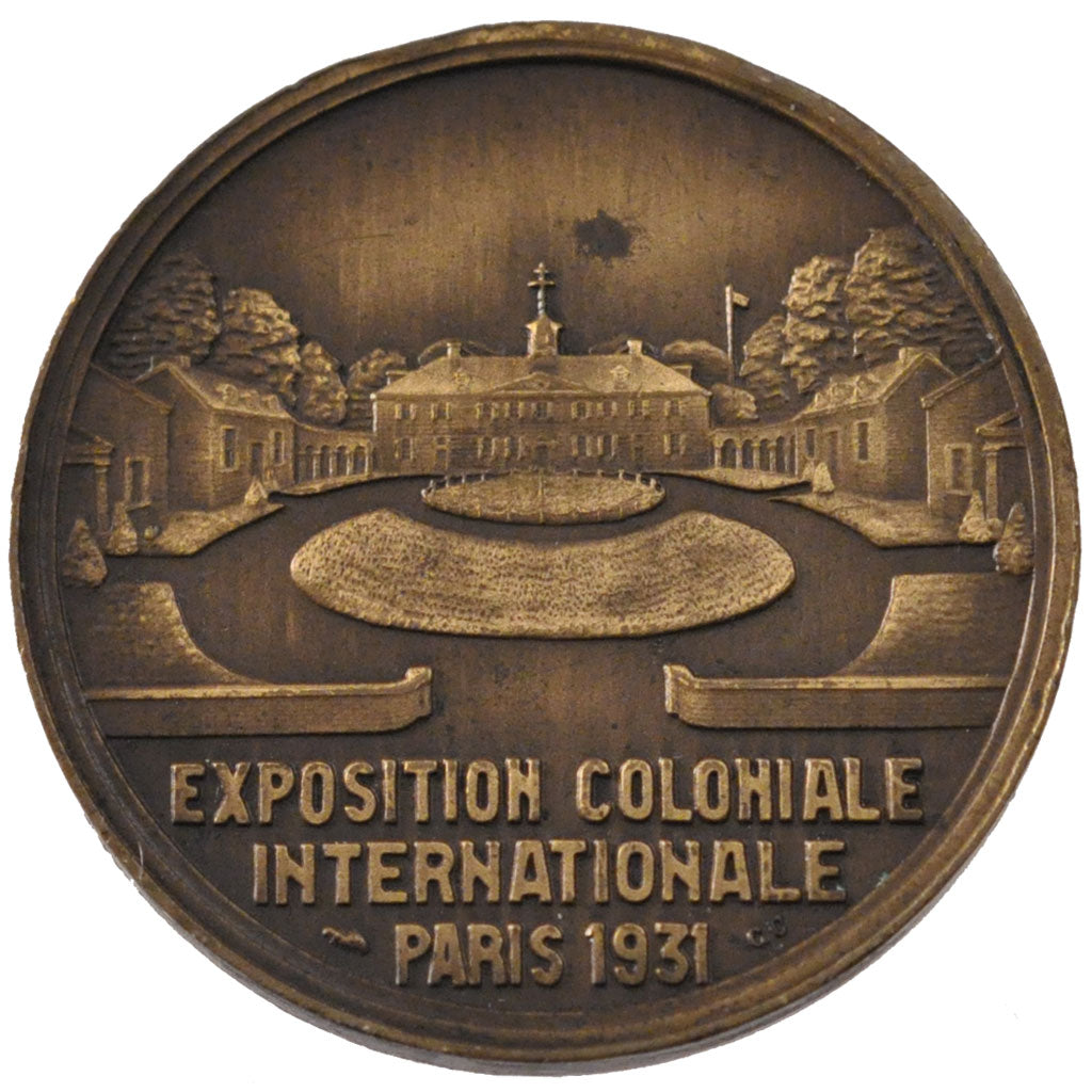 France, Colonial Exhibition, Token, 1931, AU(55-58), Copper, 17.84