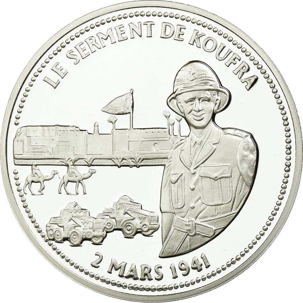France, Medal, Seconde Guerre Mondiale, Le Serment de Koufra, MS(65-70), Silver