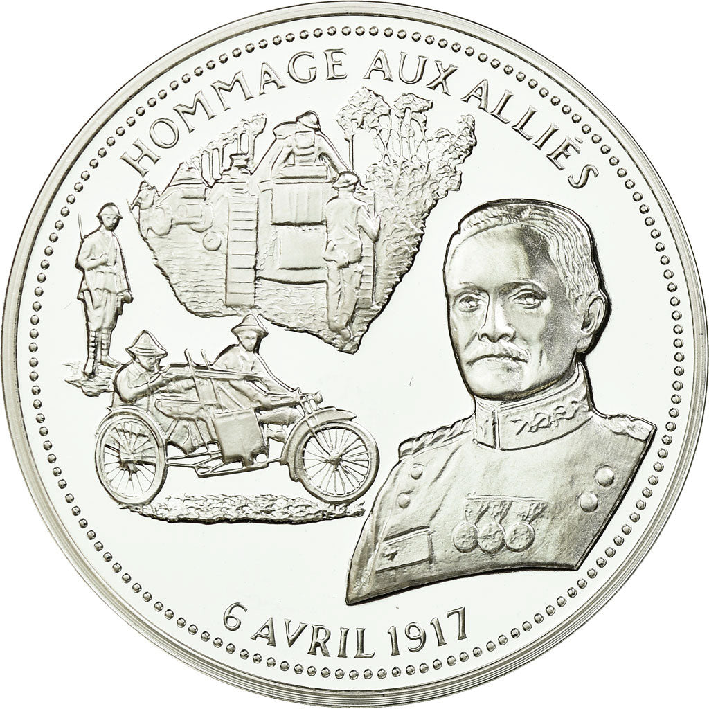 Frankreich, Medaille, Centenaire Première Guerre Mondiale, Hommage aux Alliés