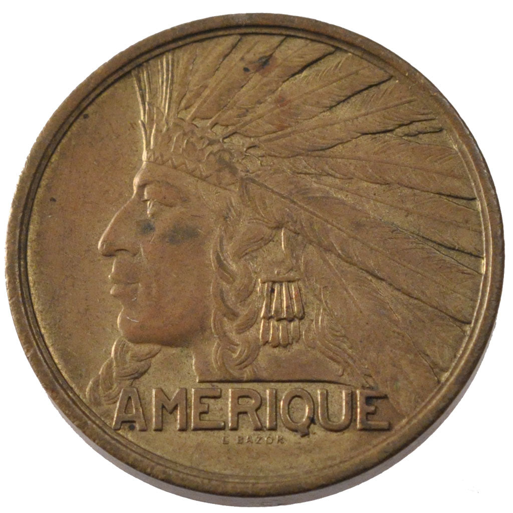 France, Colonial Exhibition, Token, 1931, AU(55-58), Copper, 19.91
