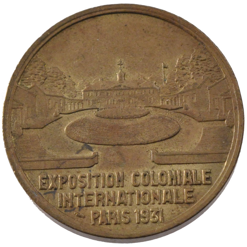 France, Colonial Exhibition, Token, 1931, AU(55-58), Copper, 19.91