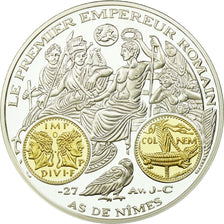 Francia, medaglia, Histoire Monétaire, Le Premier Empereur Romain, FDC, Argento