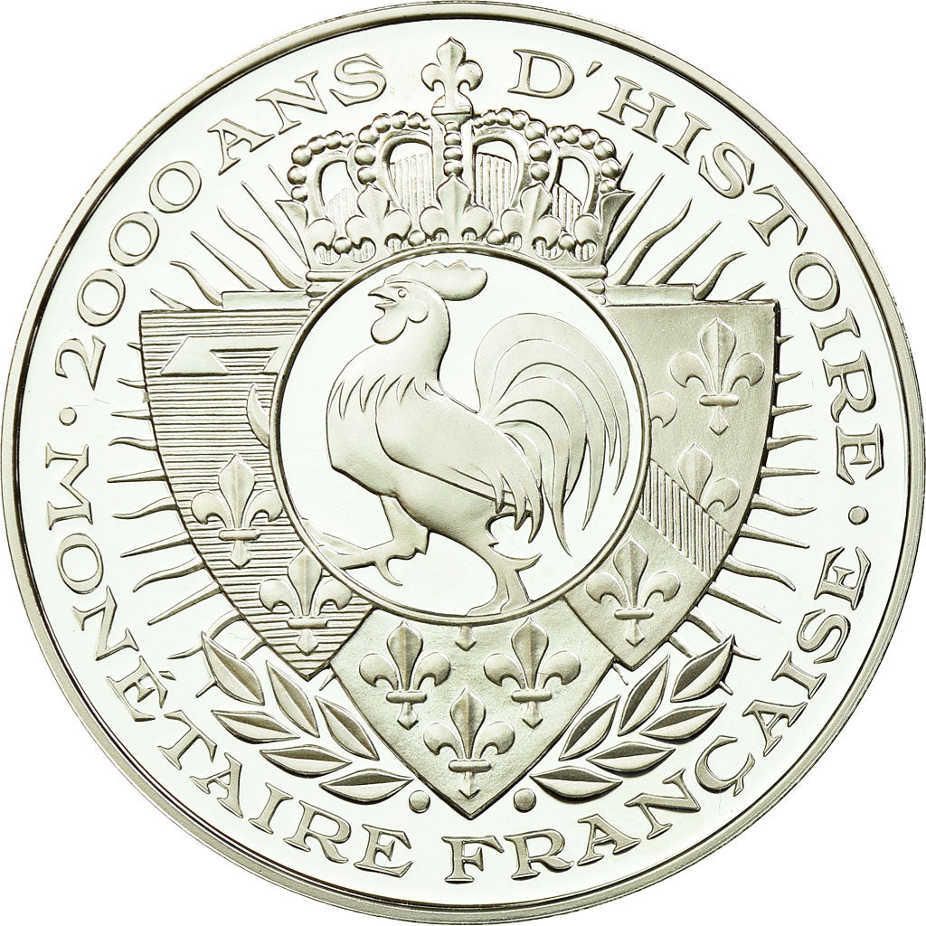 Francia, medaglia, Histoire Monétaire, Le Premier Empereur Romain, FDC, Argento