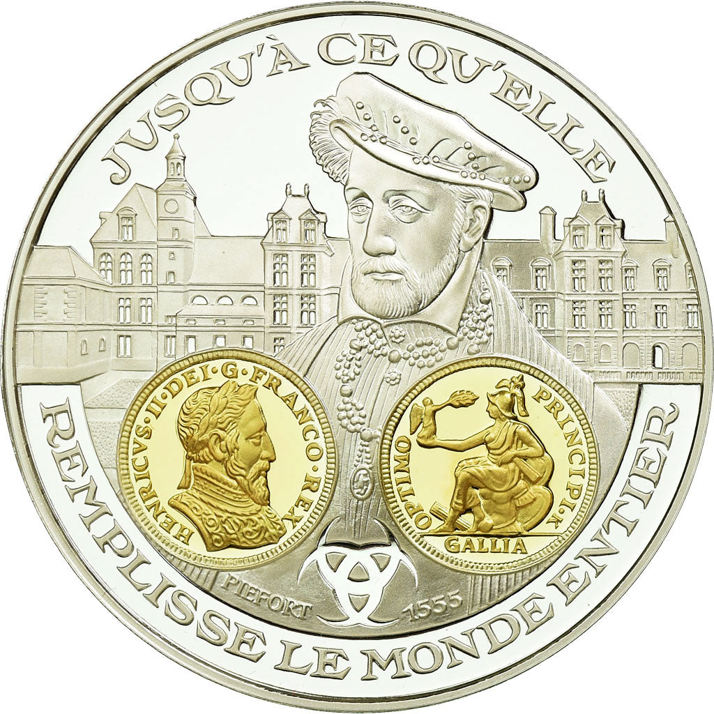 France, Medal, Histoire Monétaire, Henri II, Piéfort, MS(65-70), Silver