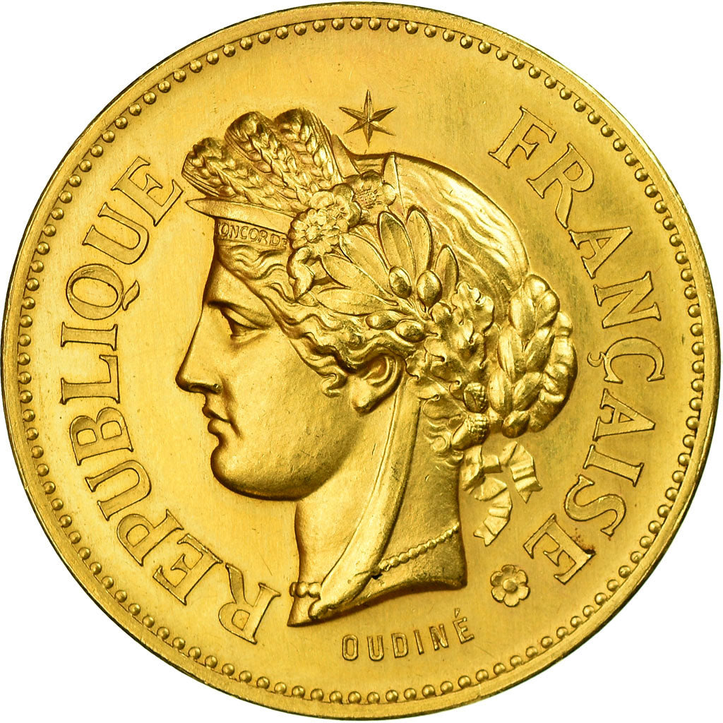 France, Médaille, Chambre de Commerce de Rouen, Cérès, Oudiné, SPL, Or