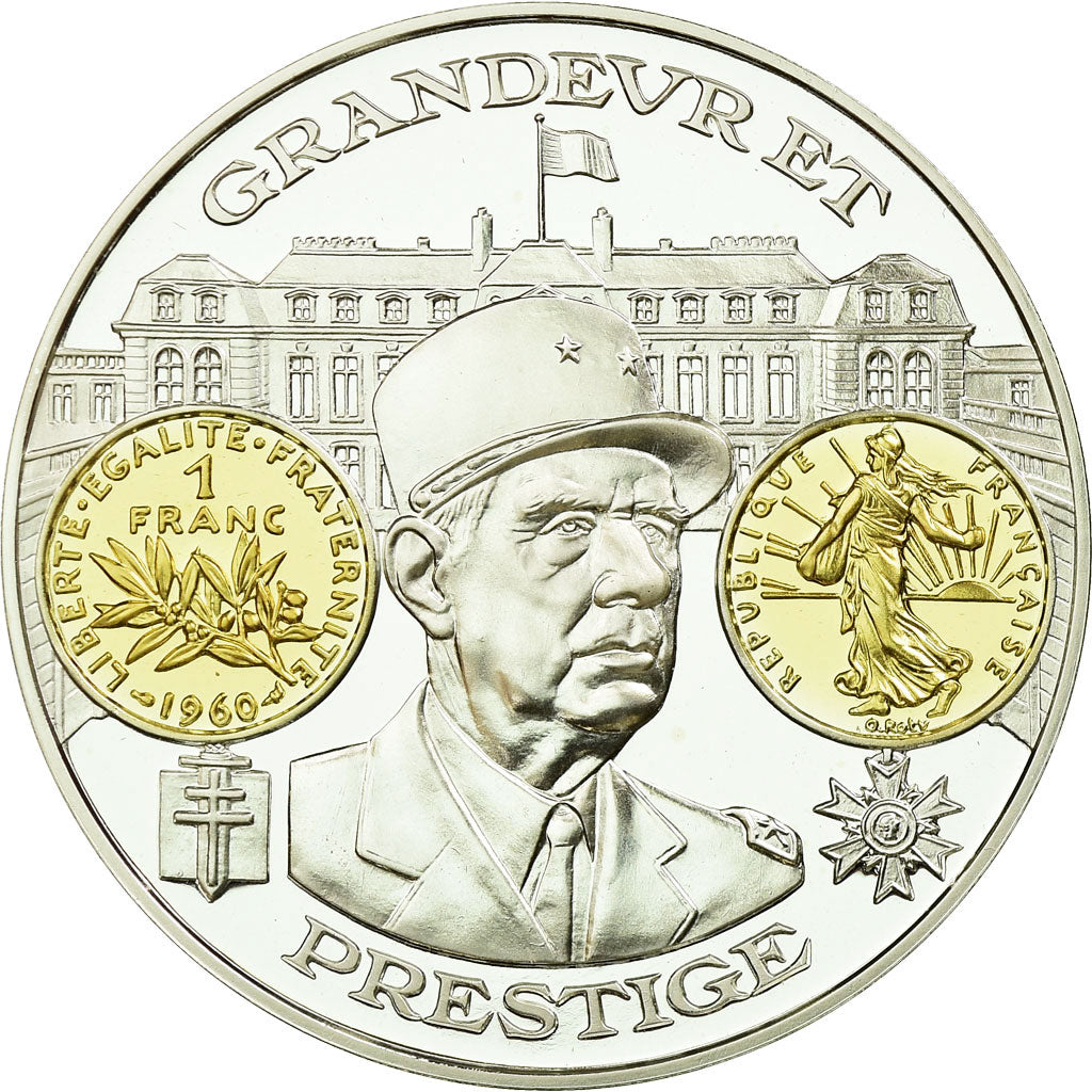 Francia, medaglia, Histoire Monétaire, Grandeur et Prestige, De Gaulle, FDC