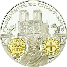 France, Medal, Histoire Monétaire, Denier Parisis, Louis VII, MS(65-70), Silver