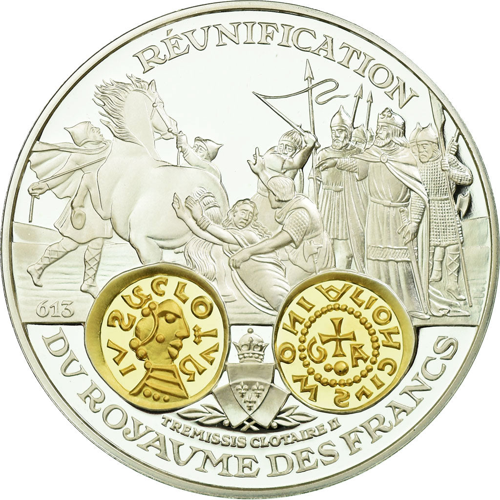 France, Médaille, Histoire Monétaire, Trémissis, Clotaire, FDC, Argent