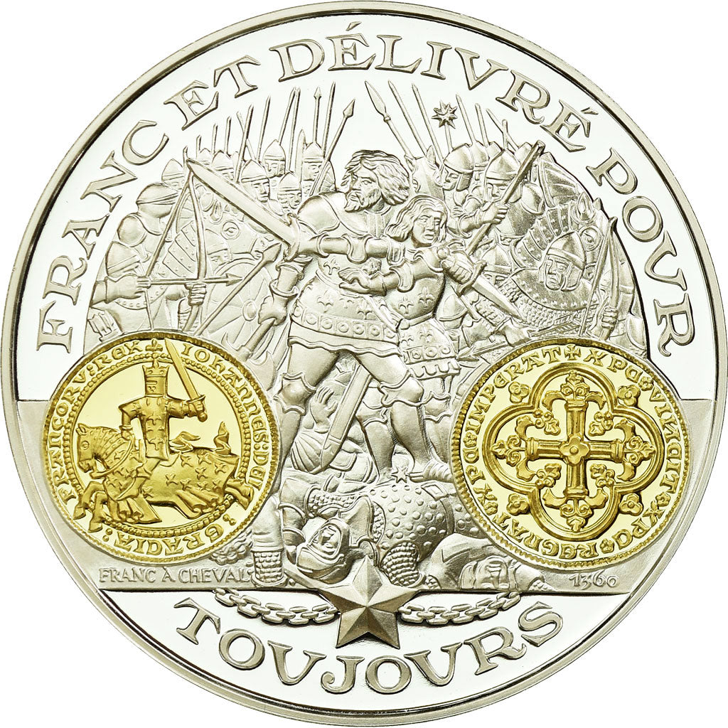France, Medal, Histoire Monétaire, Franc à Cheval, MS(65-70), Silver