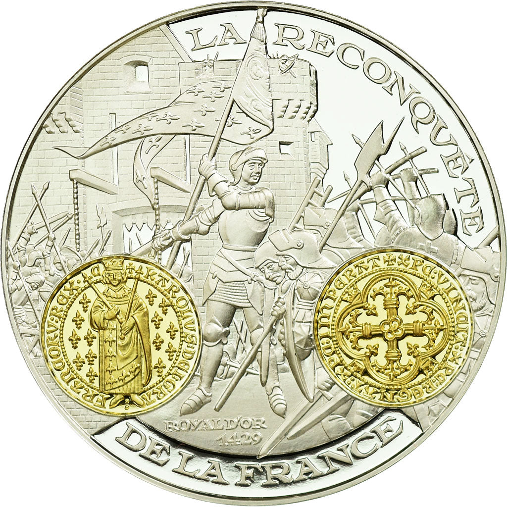 France, Medal, Histoire Monétaire, Royal d'Or, MS(65-70), Silver