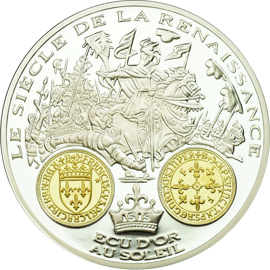 France, Medal, Histoire Monétaire, Renaissance, Ecu d'Or au Soleil, MS(65-70)