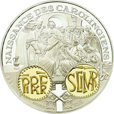 France, Medal, Histoire Monétaire, Naissance des Carolingiens, MS(65-70)