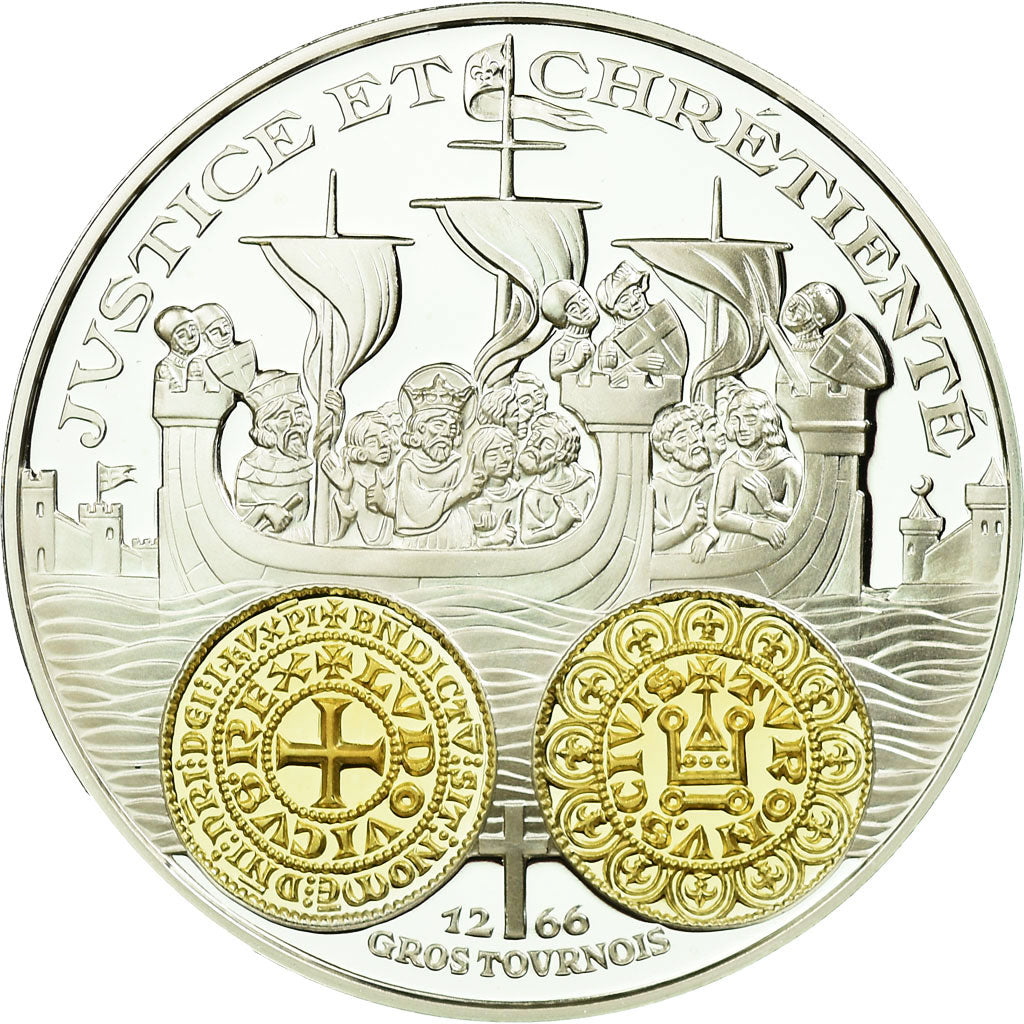 France, Medal, Histoire Monétaire, Gros Tournois, MS(65-70), Silver