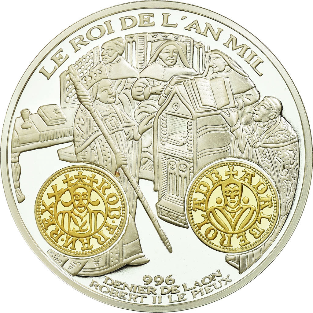France, Medal, Histoire Monétaire, Denier de Laon, Robert II le Pieux