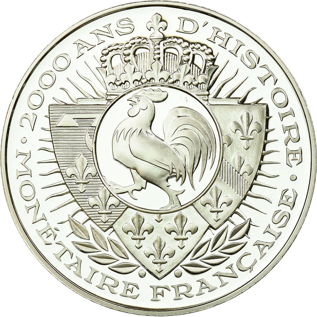 Francia, medaglia, Histoire Monétaire, 5 Francs Union et Force, FDC, Argento