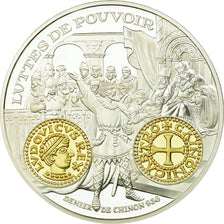 France, Medal, Histoire Monétaire, Denier de Chinon, MS(65-70), Silver