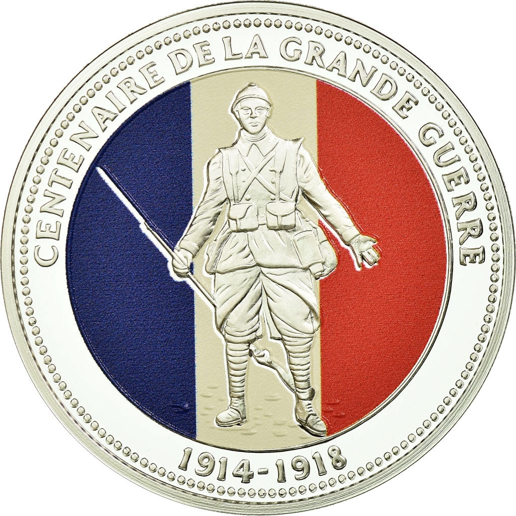 France, Medal, Centenaire de la Grande Guerre, MS(65-70), Silver