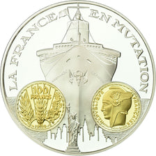 France, Medal, Histoire Monétaire, 100 Francs Bazor, MS(65-70), Silver