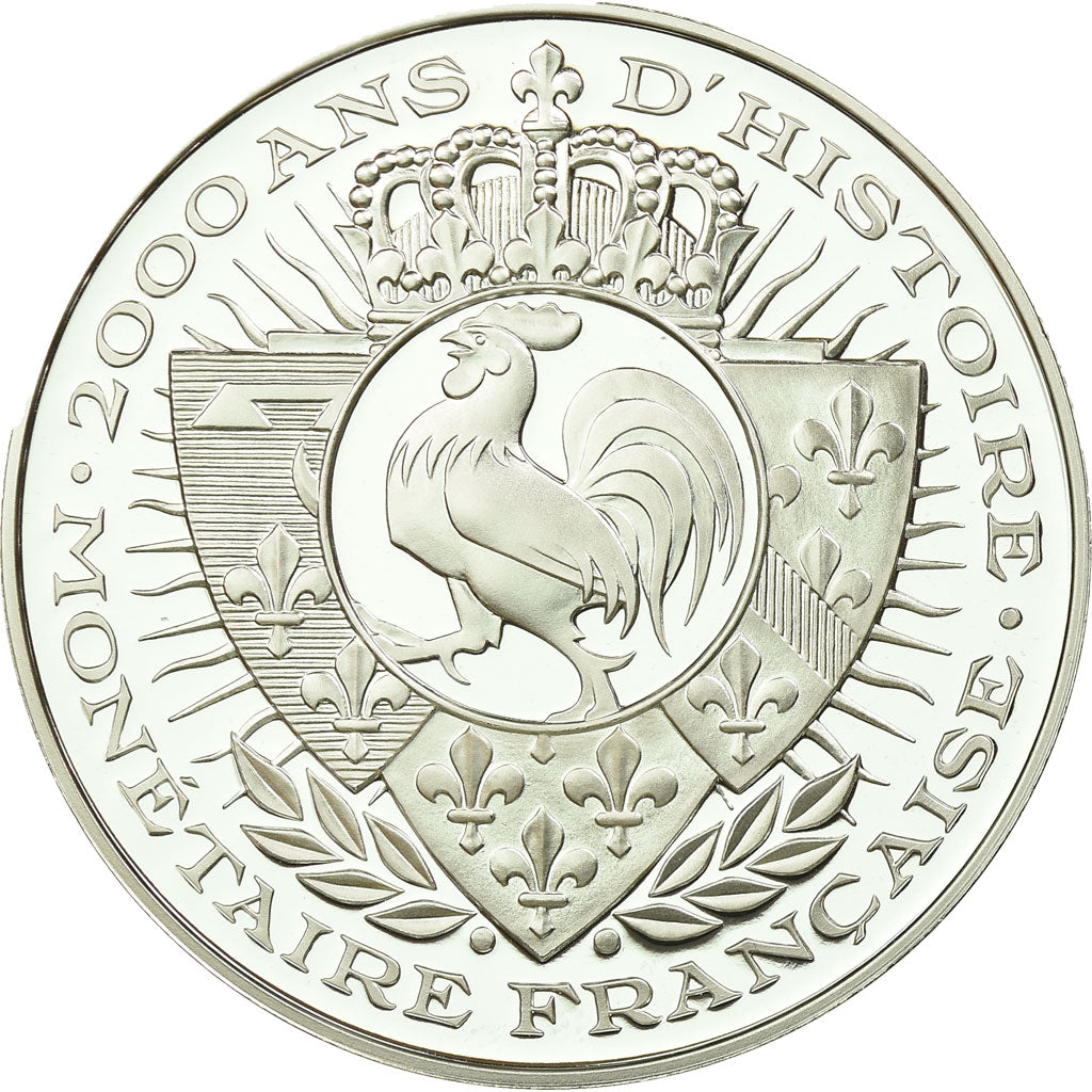 France, Medal, Histoire Monétaire, 100 Francs Bazor, MS(65-70), Silver