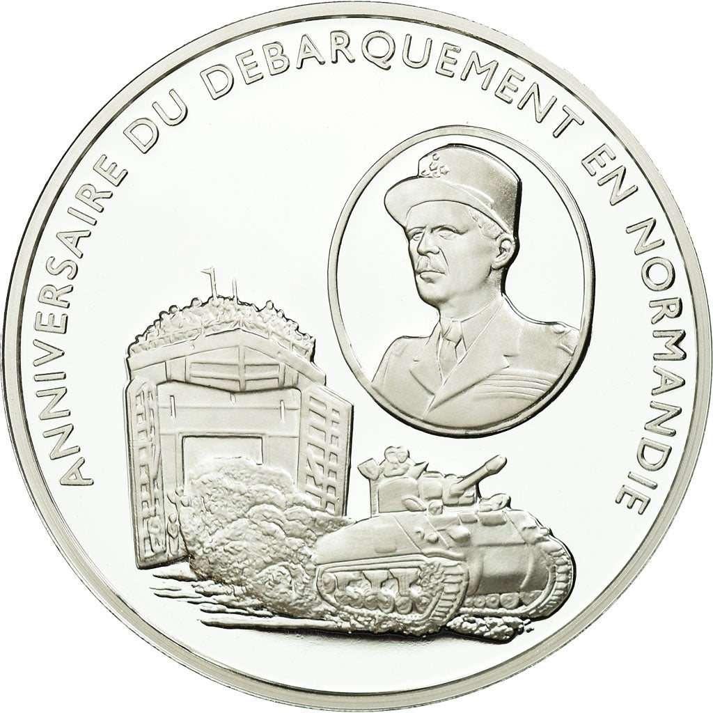 France, Medal, Anniversaire du Débarquement de Normandie, MS(65-70), Silver