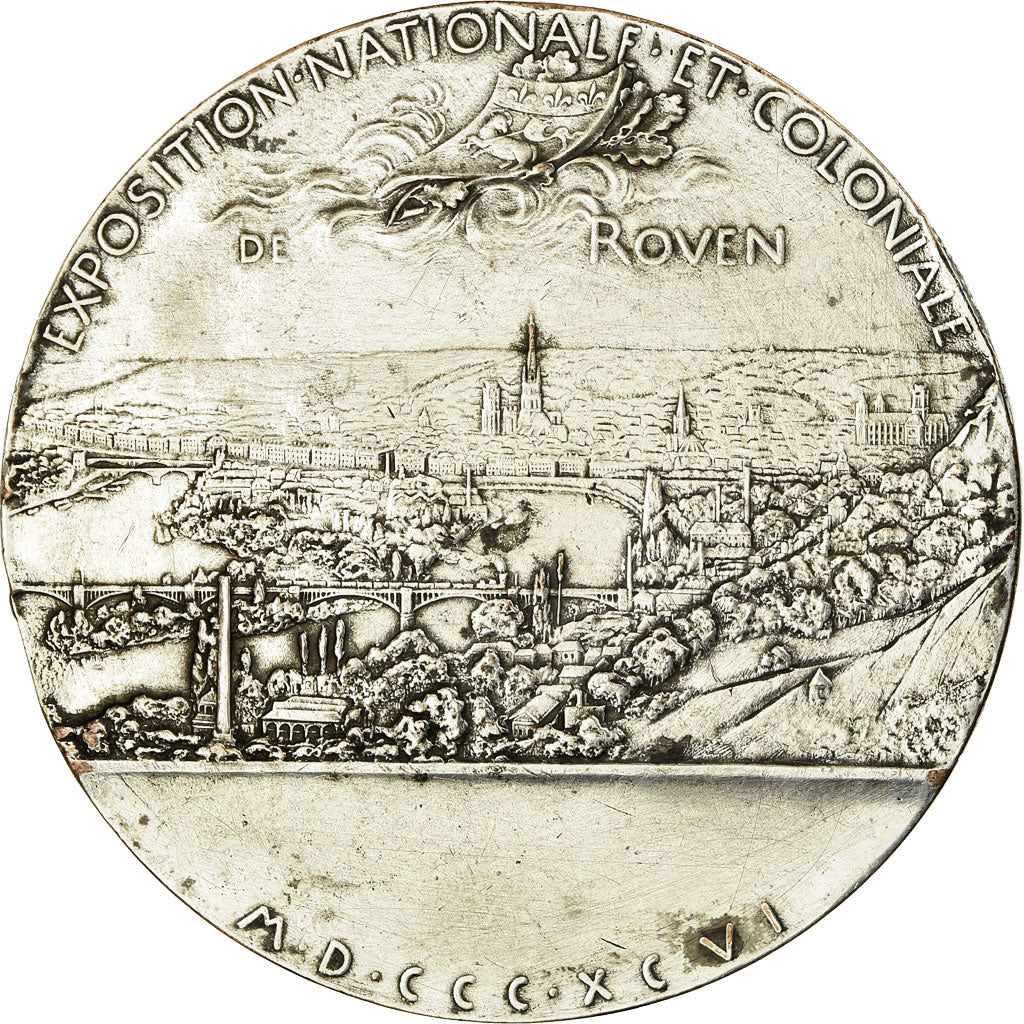 França, Medal, Exposition Nationale et Coloniale de Rouen, 1896, O.Roty