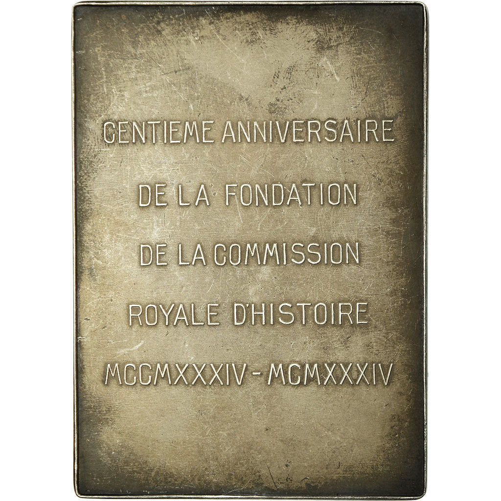 Belgium, Medal, 100ème Anniversaire, Commission Royale d'Histoire, 1934