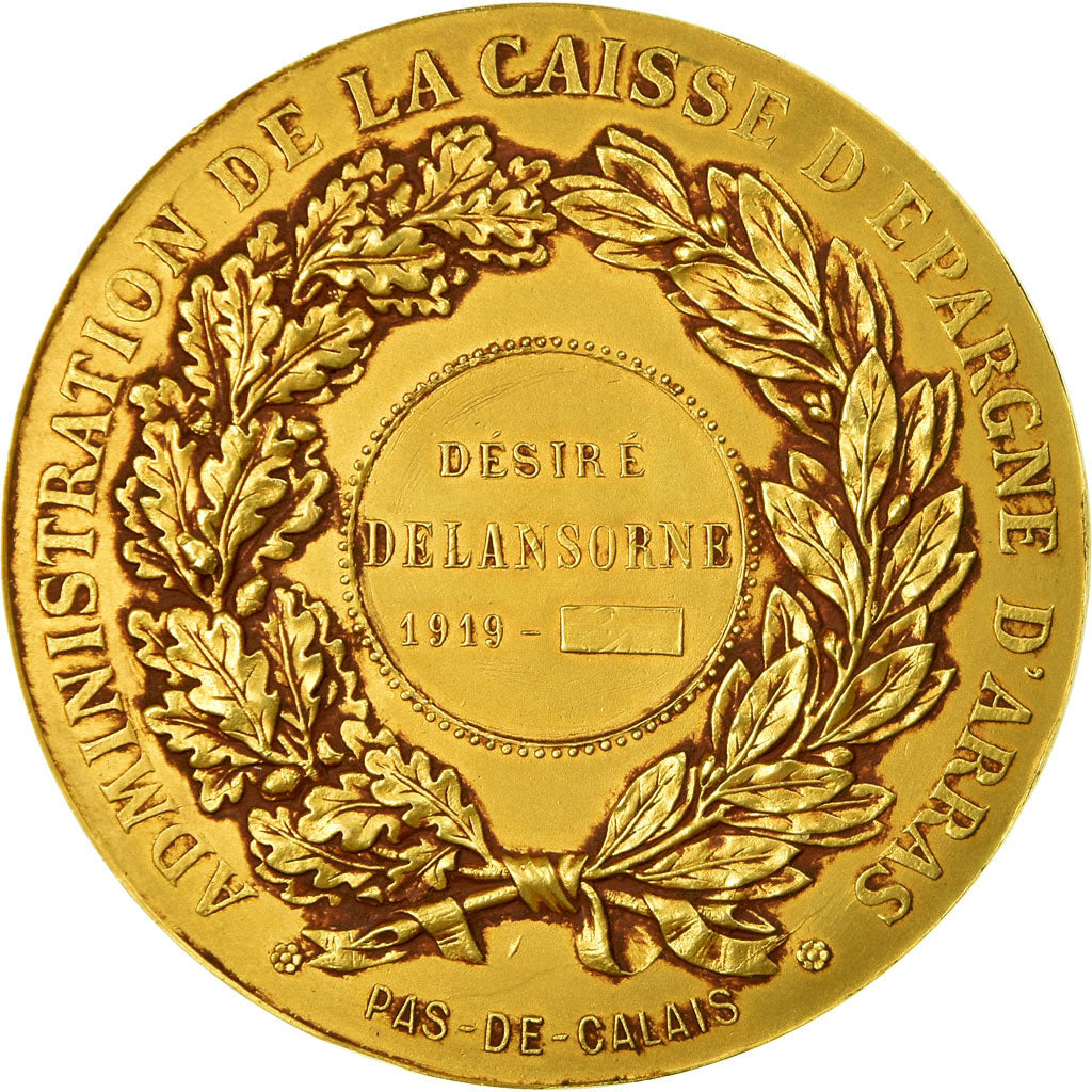 Francia, medalla, Banque, Caisse d'Epargne d'Arras, Désiré Delansorne, EBC