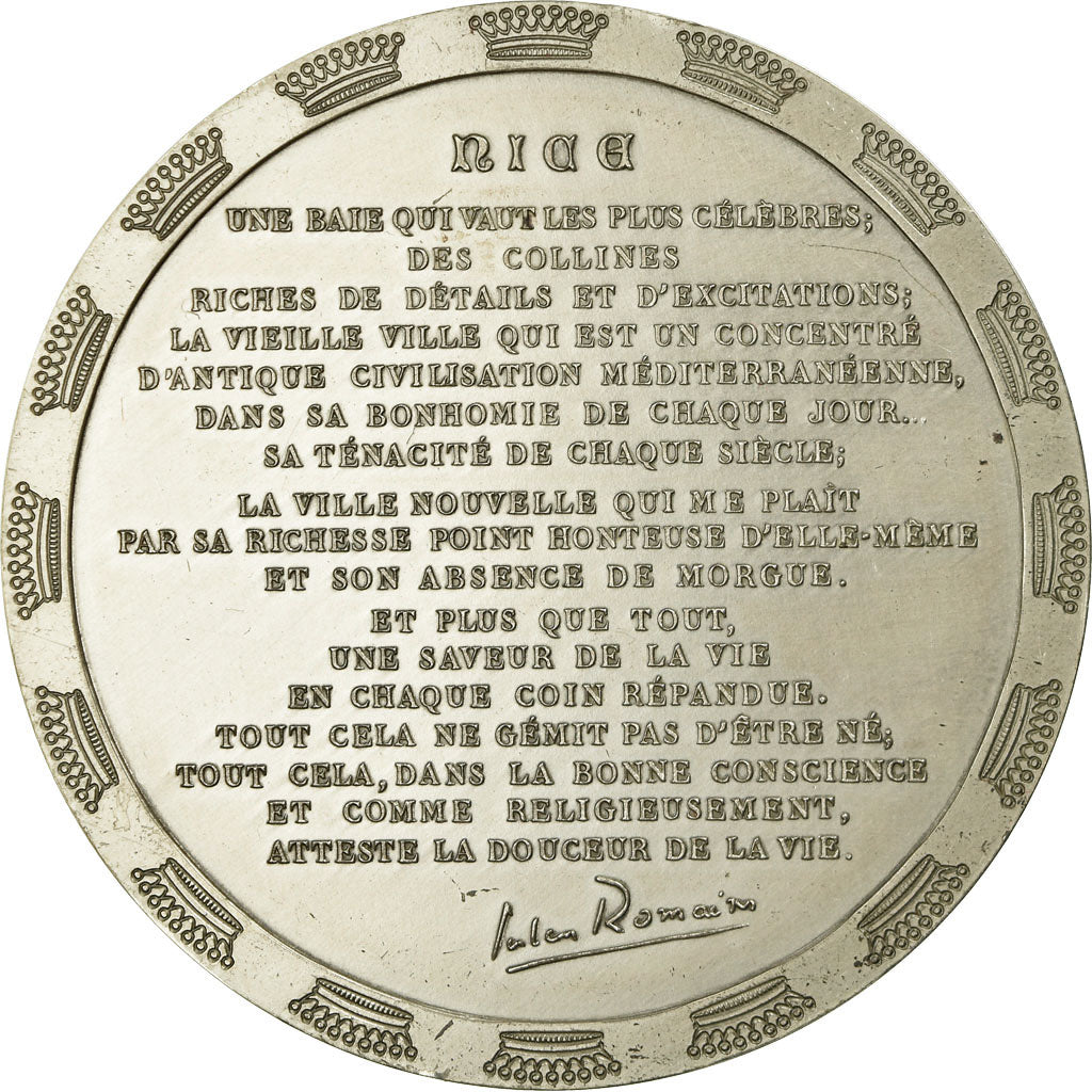 France, Medal, Ville de Nice, 1976, Grunberg, MS(60-62), Silver